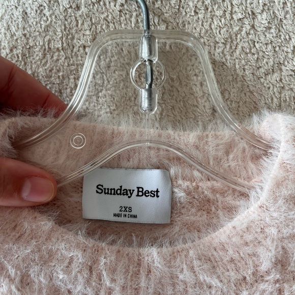 Sunday Best Fuzzy Kitten Sweater XXS Blush Pink - Picture 11 of 12
